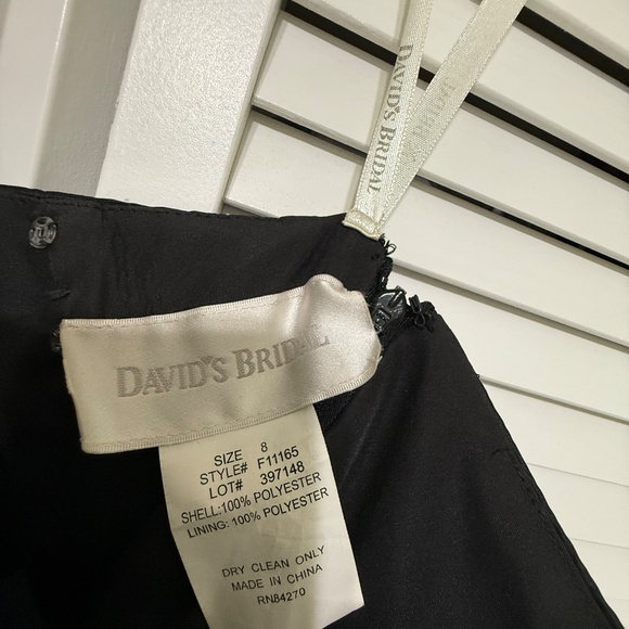 David’s Bridal Black Satin Gown - Picture 5 of 8